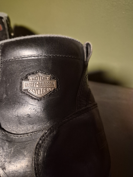 VTG 90\'s Harley Davidson Men\'s Sz 11 Motorcycle Black Leather Boys 91026
